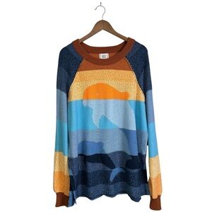 BDG Urban Outfitters Women’s L Maura Dolphin Crew Neck Long Sleeve Sweater